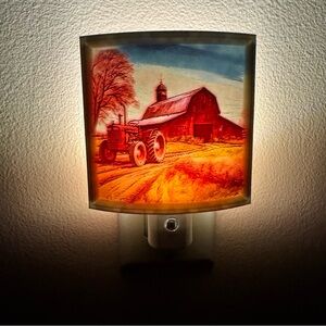 Farmhouse Night Light with Tractor Design